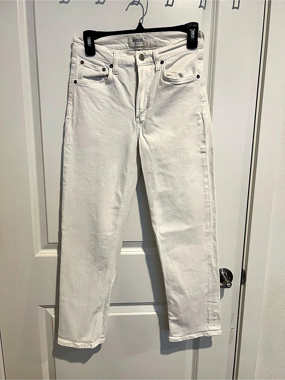 AGOLDE 90's Pinch Waist High Rise Straight White Straight Leg Jeans Waist 25